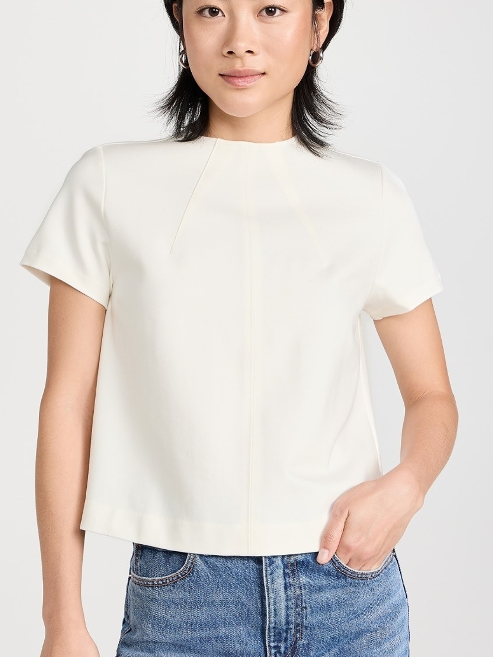 Spanx The Perfect Funnel Top Women's Shirt Casual Powder White Size XL New